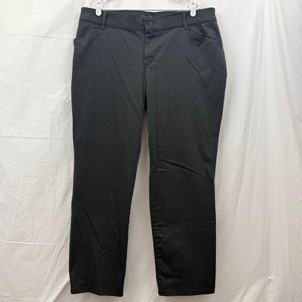 Lee Relaxed Fit Mid Rise All Day Straight Leg Pant Women +18 Petite Gray